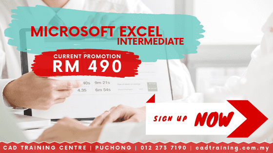 Microsoft Excel Intermediate | MS Excel | 1-day short course with CIDB points . CADTRAINING.COM.MY