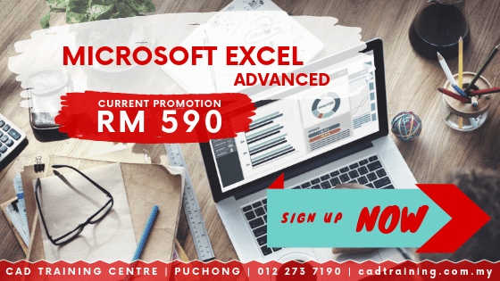 Microsoft Excel Advanced | MS Excel | 1-day short course with CIDB points . CADTRAINING.COM.MY